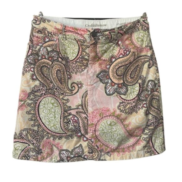 croft & barrow Dresses & Skirts - Croft & Borrow women's 6 paisley denim 5 pocket skirt preppy feminine EUC